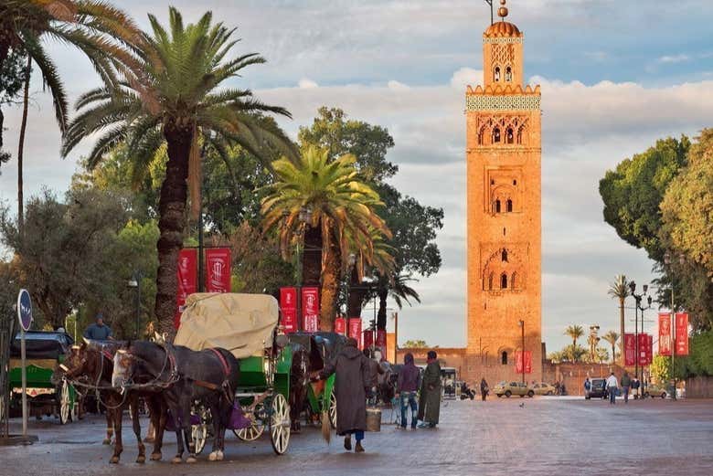 Calesas junto a la Koutoubia